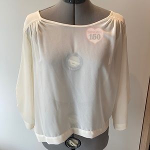 Lauren Conrad Sheer 3/4 Sleeve Flow Blouse